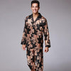 SSH005 New Fashion Men Pajamas Satin Silk Long Sleeves Pants 2PCS Pajama Set Spring Autumn High Quality Nightgown Male Sleepwear