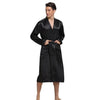New Black Men Satin Rayon Robe Gown Solid Color Kimono Bath Nightwear Lounge Casual Male Nightgown Sleepwear Home Wear