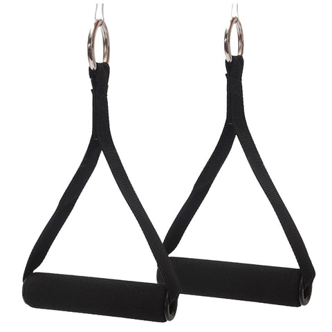 2x Black Tricep Rope Cable Attachment Handle Bar Resistance Gym Training Band