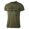 Casual Printed Tee Join The Kettlebellion - Military Green - Men's Kettlebell Triblend Workout T-shirt