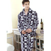 Autumn winter thickening flannel bathrobe man coral fleece robe lengthen 5xl plus size long-sleeve sleepwear nightgown