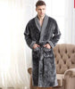 Autumn winter thickening flannel bathrobe man coral fleece robe lengthen 5xl plus size long-sleeve sleepwear nightgown