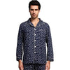 Men Pajamas Sets Cotton Leaf Print Men Sleepwear Casual Style Nightgown Soft Cotton For Sleeping Homewear 2 Pieces Long Pijamas
