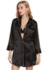 Women Satin Nightgowns Sleepshirts 2018 Sexy Long Sleeve Silk Sleep Shirt Dress Casual Woman Vintage Sleepwear Dress