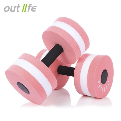 Outlife 2pcs Yoga Fitness Pool Exercise EVA Water Aquatics Dumbbell Women Dumbbells Set for Fitness Training