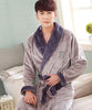 Autumn winter thick flannel robe men coral fleece bathrobe male plus size sleepwear long-sleeve couples nightgown long thick