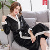 Autumn winter thick flannel robe men coral fleece bathrobe male plus size sleepwear long-sleeve couples nightgown long thick