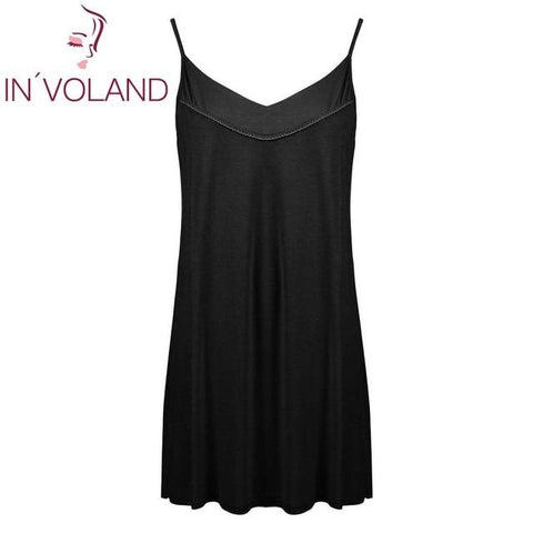 IN'VOLAND Women Slip Sleepwear Dress Plus Size XL-5XL Summer Lounge Strappy Chemise Large Nightgown Dresses Vestidos Oversized
