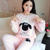 Autumn Winter Women Pyjamas Sets pajamas Sleepwear Suit Thick Warm Coral Flannel nightgown Female Cartoon Animal Pijama Mujer