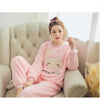 Autumn Winter Women Pyjamas Sets pajamas Sleepwear Suit Thick Warm Coral Flannel nightgown Female Cartoon Animal Pijama Mujer
