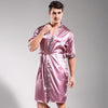 Chinese Men Sleepwear Satin Rayon Nightwear Casual Male Robe Bathrobe Kimono Gown Printed Flower Intimate Lingerie Nightgown