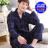 Male sleepwear 100% plus size cotton pajamas long-sleeve men autumn  winter pajama sets lounge set nightgown