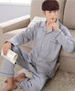 Male sleepwear 100% plus size cotton pajamas long-sleeve men autumn  winter pajama sets lounge set nightgown