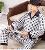 Male sleepwear 100% plus size cotton pajamas long-sleeve men autumn  winter pajama sets lounge set nightgown