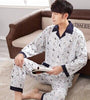 Male sleepwear 100% plus size cotton pajamas long-sleeve men autumn  winter pajama sets lounge set nightgown