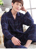 Male sleepwear 100% plus size cotton pajamas long-sleeve men autumn  winter pajama sets lounge set nightgown