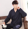 Male sleepwear 100% plus size cotton pajamas long-sleeve men autumn  winter pajama sets lounge set nightgown