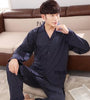 Male sleepwear 100% plus size cotton pajamas long-sleeve men autumn  winter pajama sets lounge set nightgown