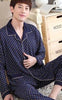 Male sleepwear 100% plus size cotton pajamas long-sleeve men autumn  winter pajama sets lounge set nightgown
