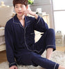Male sleepwear 100% plus size cotton pajamas long-sleeve men autumn  winter pajama sets lounge set nightgown