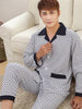 Male sleepwear 100% plus size cotton pajamas long-sleeve men autumn  winter pajama sets lounge set nightgown