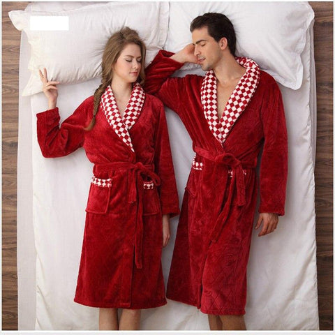 Autumn winter thickening flannel robe coral fleece bathrobe lengthen men plus size long-sleeve sleepwear nightgown warm