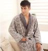 Autumn winter thickening flannel robe coral fleece bathrobe lengthen men plus size long-sleeve sleepwear nightgown thick warm