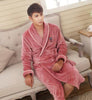 Autumn winter thickening flannel robe coral fleece bathrobe lengthen men plus size long-sleeve sleepwear nightgown thick warm