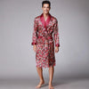 Chinese Men Satin Bathrobe Robe Long Sleeve Pajamas Vintage Print Nightgown Sleepwear New Novlety Kimono Bath Gown Nightgown