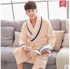 Autumn winter thick flannel robe men coral fleece bathrobe male plus size sleepwear long-sleeve couples long nightgown