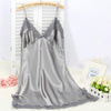 Ladies Sexy Silk Sleepwear Satin Nightgown V-neck Nightdress Slip Nighties Summer Night Dress Lace Night Gown Lingerie For Women