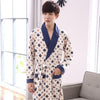 Sexy Mens Robe 100% Cotton Bathrobe Spring Autumn Nightgown Loungewear Long-sleeve Kimono XL,2XL,3XL,4XL Plus Size __4 Styles