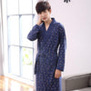 Sexy Mens Robe 100% Cotton Bathrobe Spring Autumn Nightgown Loungewear Long-sleeve Kimono XL,2XL,3XL,4XL Plus Size __4 Styles