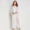 Hot Lady Chiffon Nightgown Bride Wedding Robe Soft Satin Sleepwear Sexy Long Perspective Nightdress Casual Kimono Gown One Size