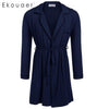 Ekouaer Men Robes Nightwear Spring Autumn Bathrobe Long Sleeve Lounge Sleepwear Long Kimono Robe with Belt Male Nightgown M-3XL