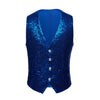 PYJTRL Men Paillette Waistcoat Luxurious Gold Silver Red Blue Full Sequins Wedding Groom Vest Gilet Homme DJ Bar Singers Costume