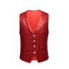 PYJTRL Men Paillette Waistcoat Luxurious Gold Silver Red Blue Full Sequins Wedding Groom Vest Gilet Homme DJ Bar Singers Costume
