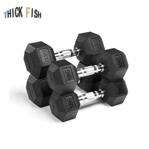 1pcs Hexagonal rubberized dumbbell gym dedicated fixed dumbbell men's fitness training arm muscle good quality 5kg