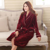 Winter Flannel Robe Lovers Thick Warm Bathrobe Kimono V-Neck Long Dressing NightGown XXL Plus Size Knitted Sold for Men Robes