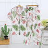 Fresh leaf pyjamas women 100% gauze cotton short sleeve trousers Korea pajamas mujer homewear women sleepwear