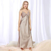 Women Long Blue Nightdress Summer New Nightgown Sexy Lady Nightwear Solid Rayon Sleepwear Charming Home Dress Plus Size