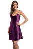 Sexy Mini Lady Spaghetti Strap Nightgown Sleepshirt Women's Satin Nightshirts Camisole Nightgown Chemises Slip Sleepwear
