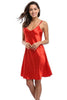 Sexy Mini Lady Spaghetti Strap Nightgown Sleepshirt Women's Satin Nightshirts Camisole Nightgown Chemises Slip Sleepwear