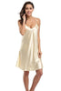 Sexy Mini Lady Spaghetti Strap Nightgown Sleepshirt Women's Satin Nightshirts Camisole Nightgown Chemises Slip Sleepwear