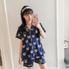 Printing 2018 Summer WAVMIT Short Sleeve Silk Pajamas Set Two Pieces Set Women Sleepwear Sexy Nightwear for Women Sleeping set