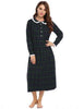 Ekouaer 2018 Vintage Plaid Nightgown Women Long Sleeve Casual Button Loose Sleepwear Night Dress Autumn Palace Style Nightwear