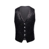 PYJTRL Men Paillette Waistcoat Luxurious Gold Silver Red Blue Full Sequins Wedding Groom Vest Gilet Homme DJ Bar Singers Costume
