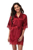 Sexy Bridesmaid Short Satin Bride Robe Lace Kimono Women Wedding Sleepwear Summer Female Bathrobe Lingerie Clothes Home Femme L3