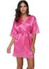 Sexy Bridesmaid Short Satin Bride Robe Lace Kimono Women Wedding Sleepwear Summer Female Bathrobe Lingerie Clothes Home Femme L3