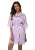 Sexy Bridesmaid Short Satin Bride Robe Lace Kimono Women Wedding Sleepwear Summer Female Bathrobe Lingerie Clothes Home Femme L3